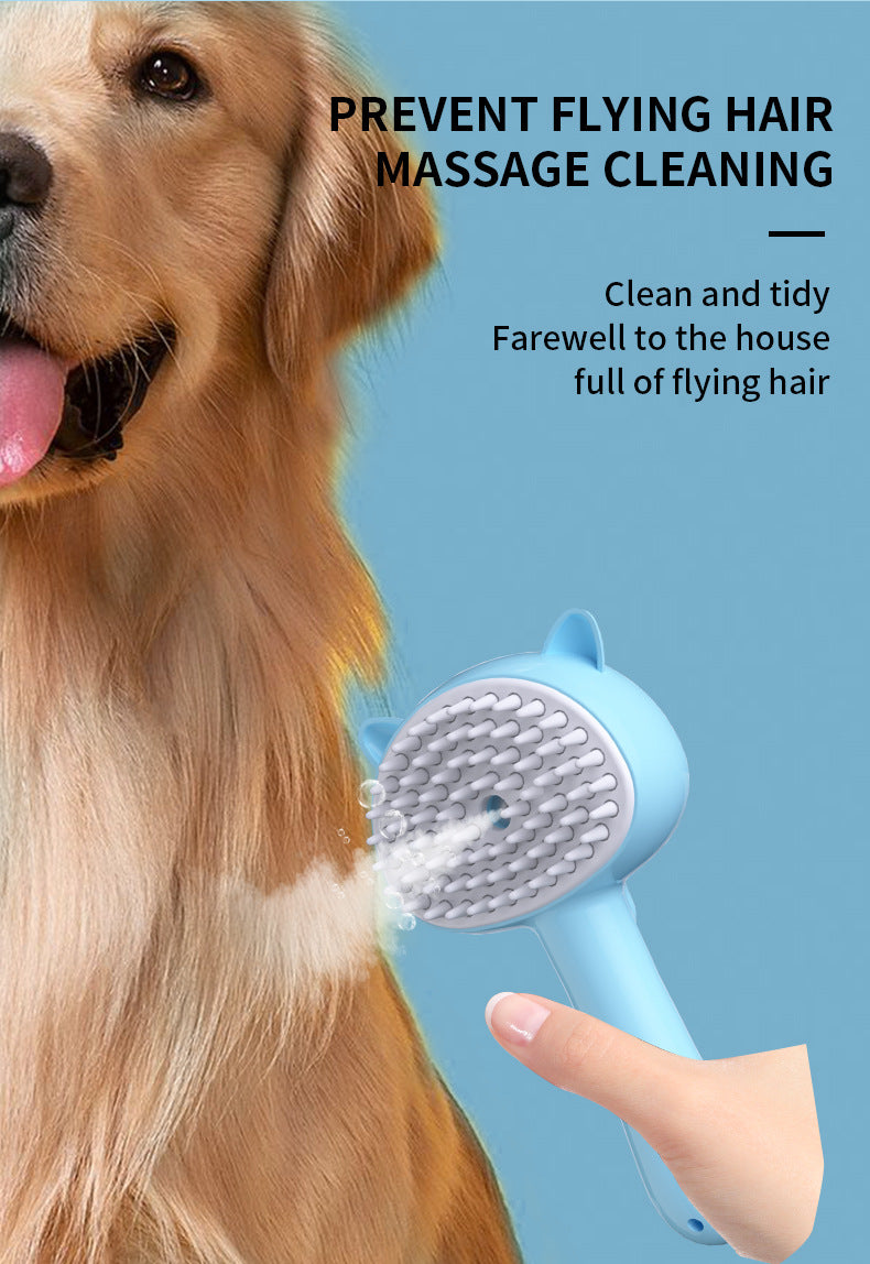MistPaw pet grooming brush usage image