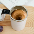 StirSync self-stirring mug with LCD temperature display