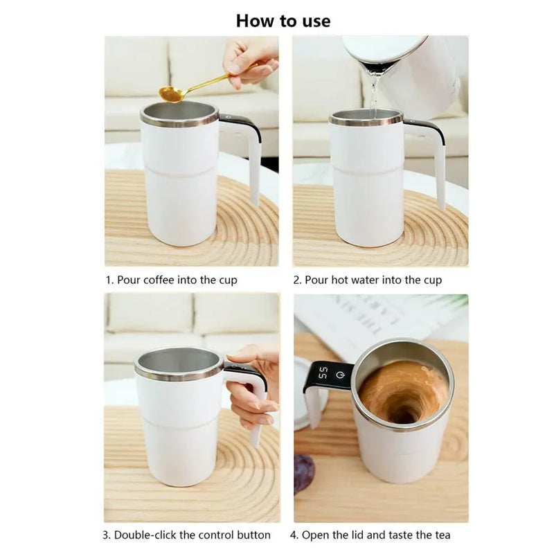 StirSync USB-C rechargeable self-stirring mug detail